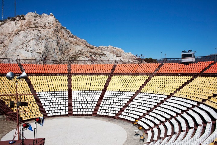 a person standing in front of a building