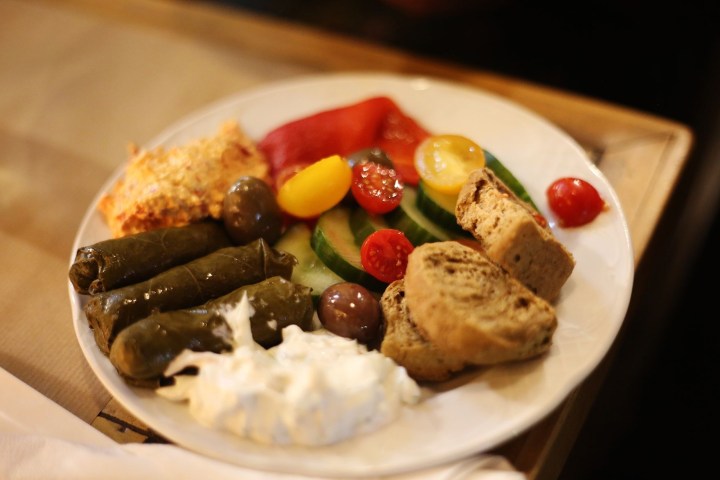 a plate of food on a table